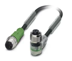 1694554 SAC-3P-M12MS/ 0,3-PUR/M12FR-2L Kábel s konek M12/M12,3pin/3pin,priamy/uhlový 0,3m
